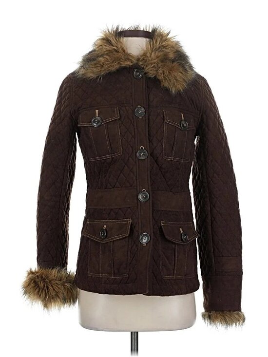 Goode Rider Jackets & Blazers - Vintage Goode Rider Quilted Brown Faux Fur Trim Jacket S Penny Lane Afghan Coat